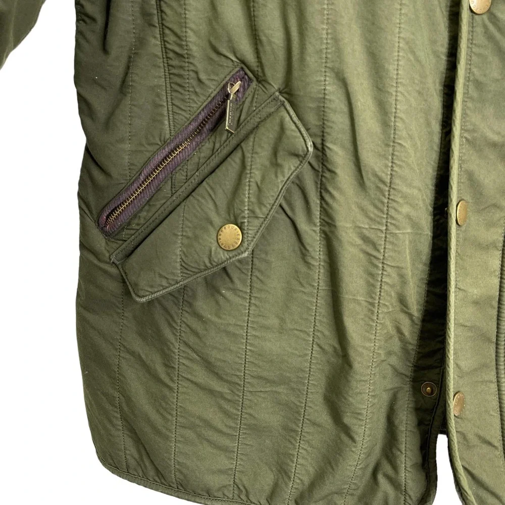 Barbour Mens Quilted Lined Barn Chore Utility Quilted Jacket Green Size XL_4